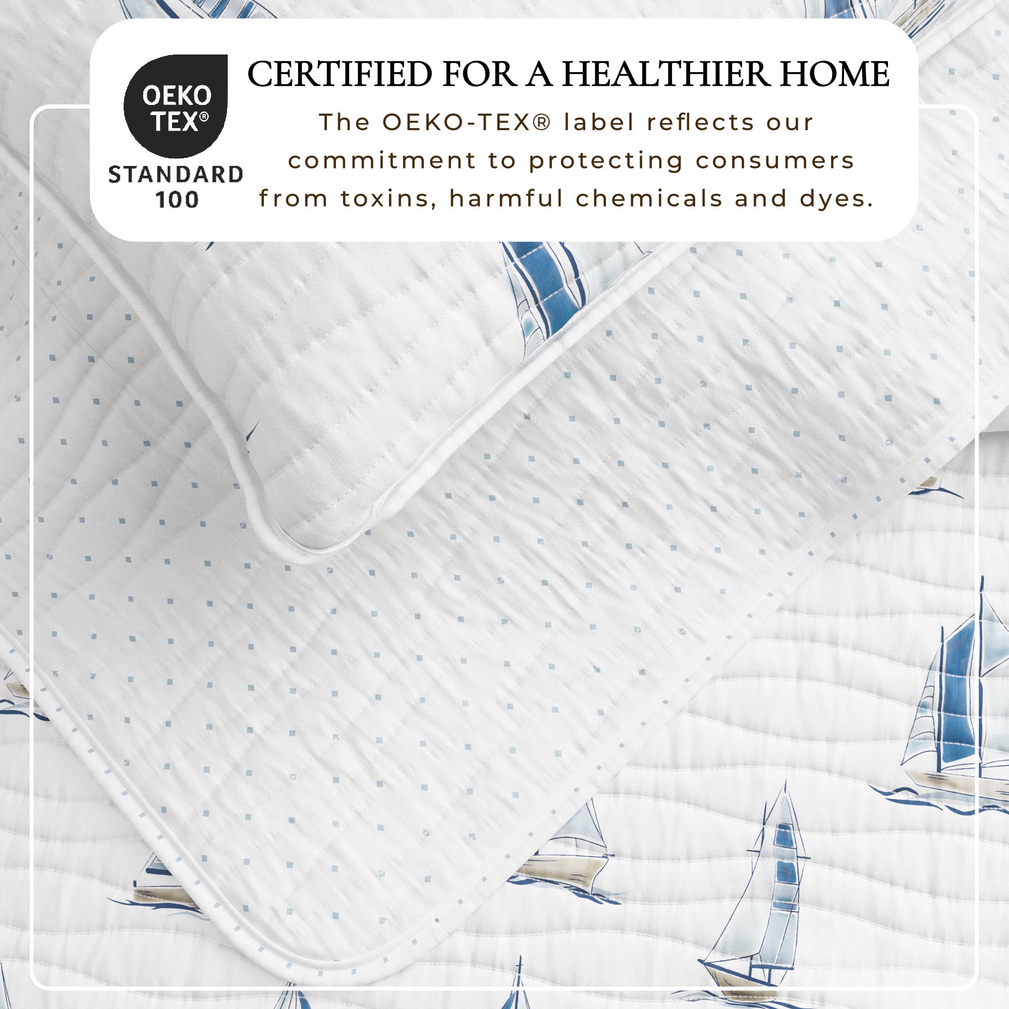 Coastal Blue Sailboat Quilt - Dawson Collection